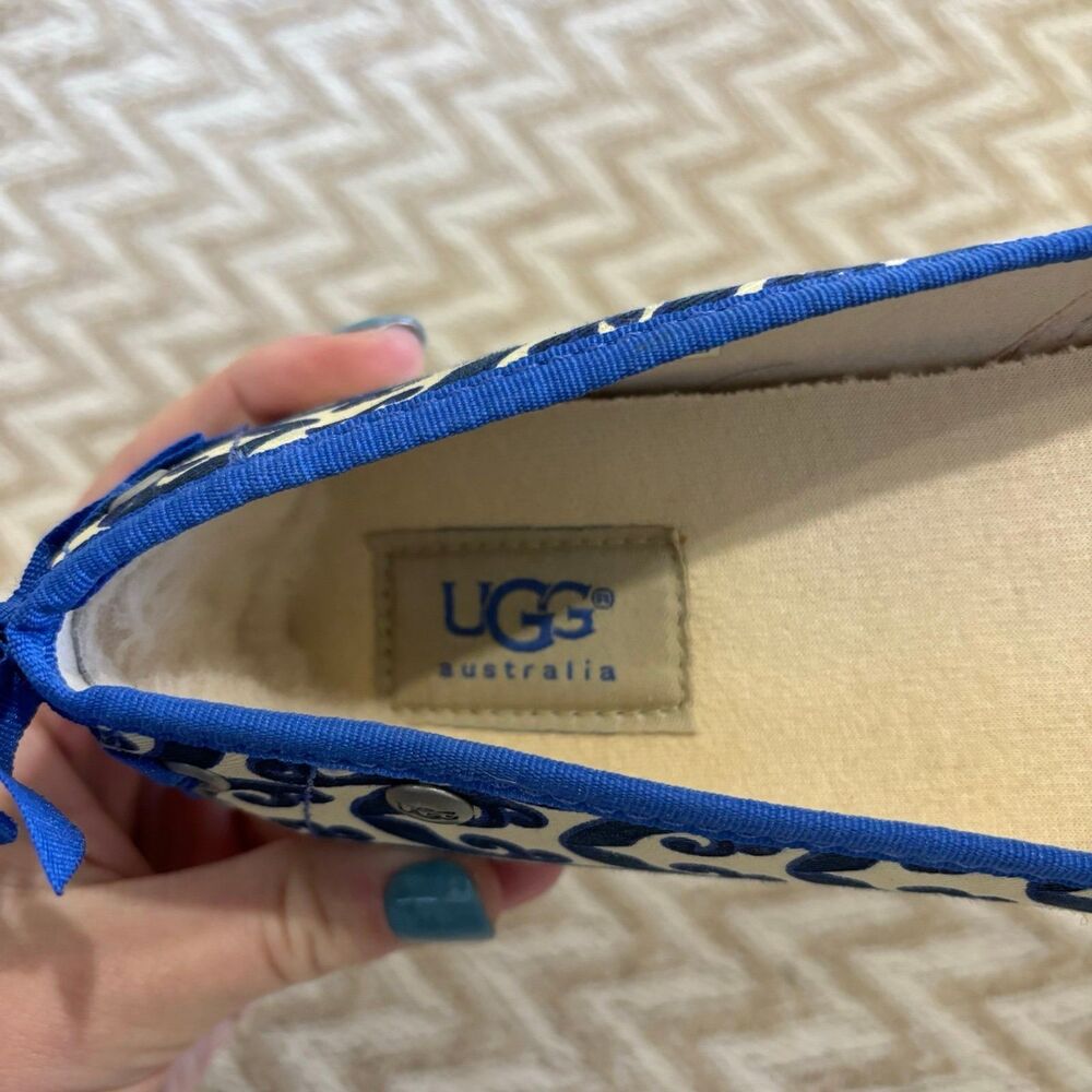 UGG Australia Women's Indah Marrakech Slip On Espadrille Yellow Blue Size 6.5 - Picture 7 of 8